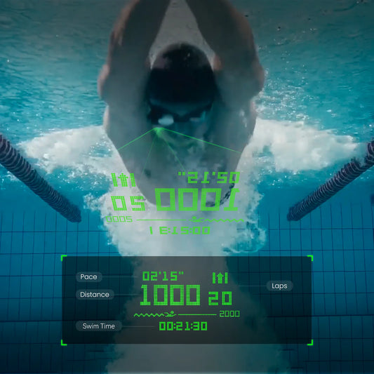 Holoswim 2 Pro AR Smart Glasses Goggles Anti-Fog Swimming Goggles Fitness Tracker OLED Shows Metrics Support Open Water Mode