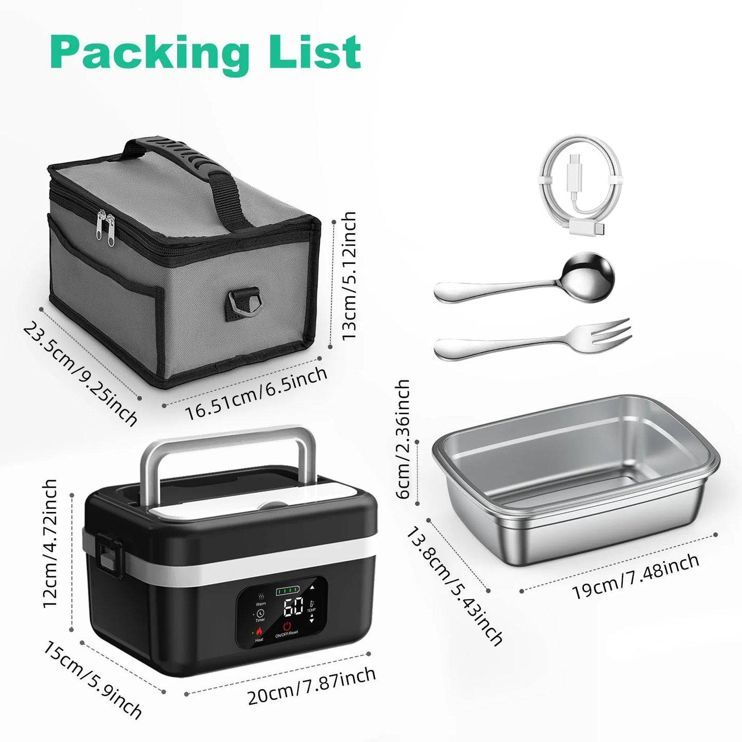 Wireless Electric Insulated Lunch Box 