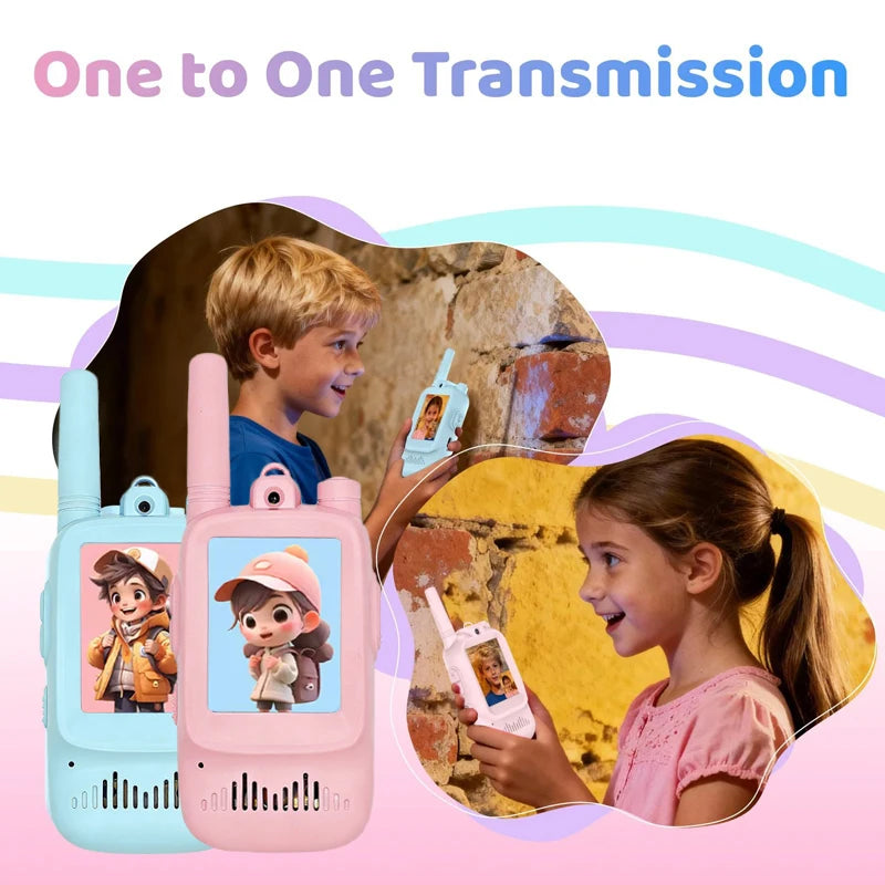 2Pcs Kids Video Walkie Talkie Rechargeable
