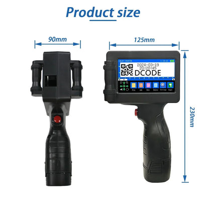 1755PLUS 12.7Mm Portable Printers Handheld Inkjet Printer Text QR Barcode Batch Number Logo Image Date Printing Machine