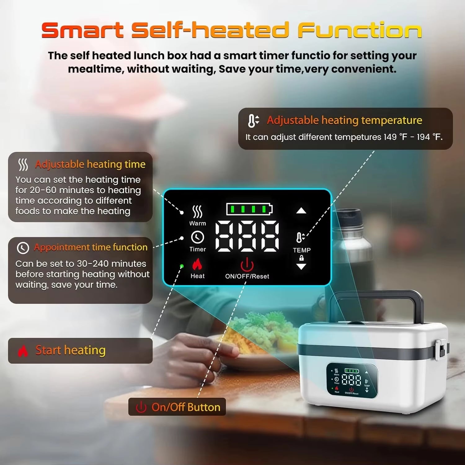 Wireless Electric Insulated Lunch Box 