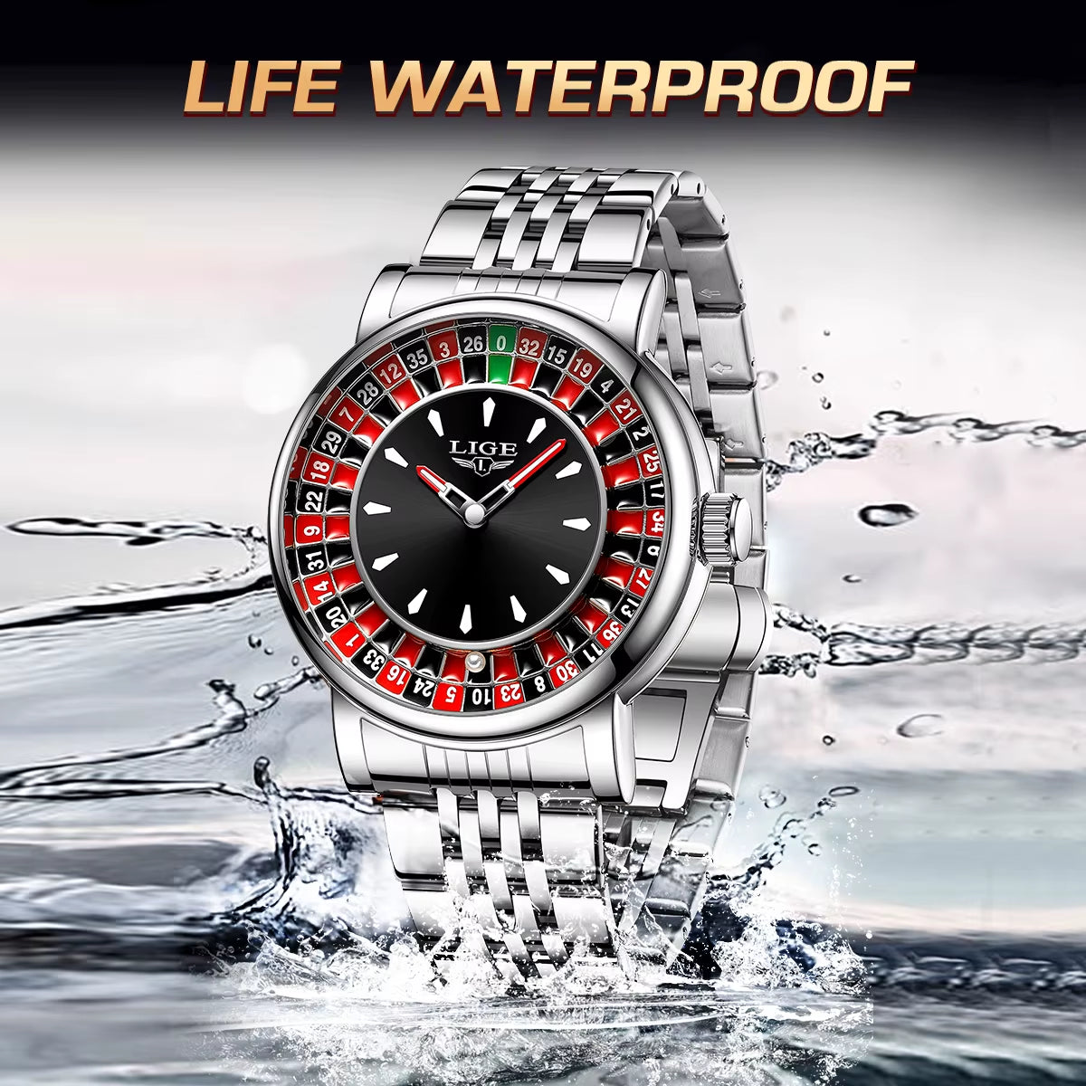 Fashion Men Watch Rotating  Roulette