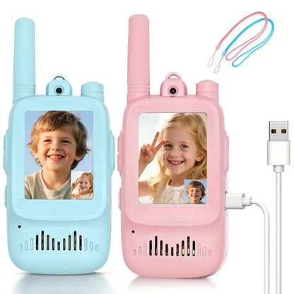 2Pcs Kids Video Walkie Talkie Rechargeable