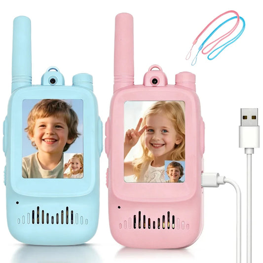 2Pcs Kids Video Walkie Talkie Rechargeable