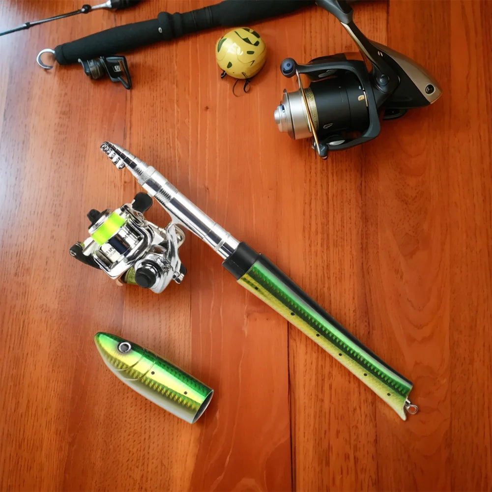 Portable Fish Shaped Fishing Rod Reel 