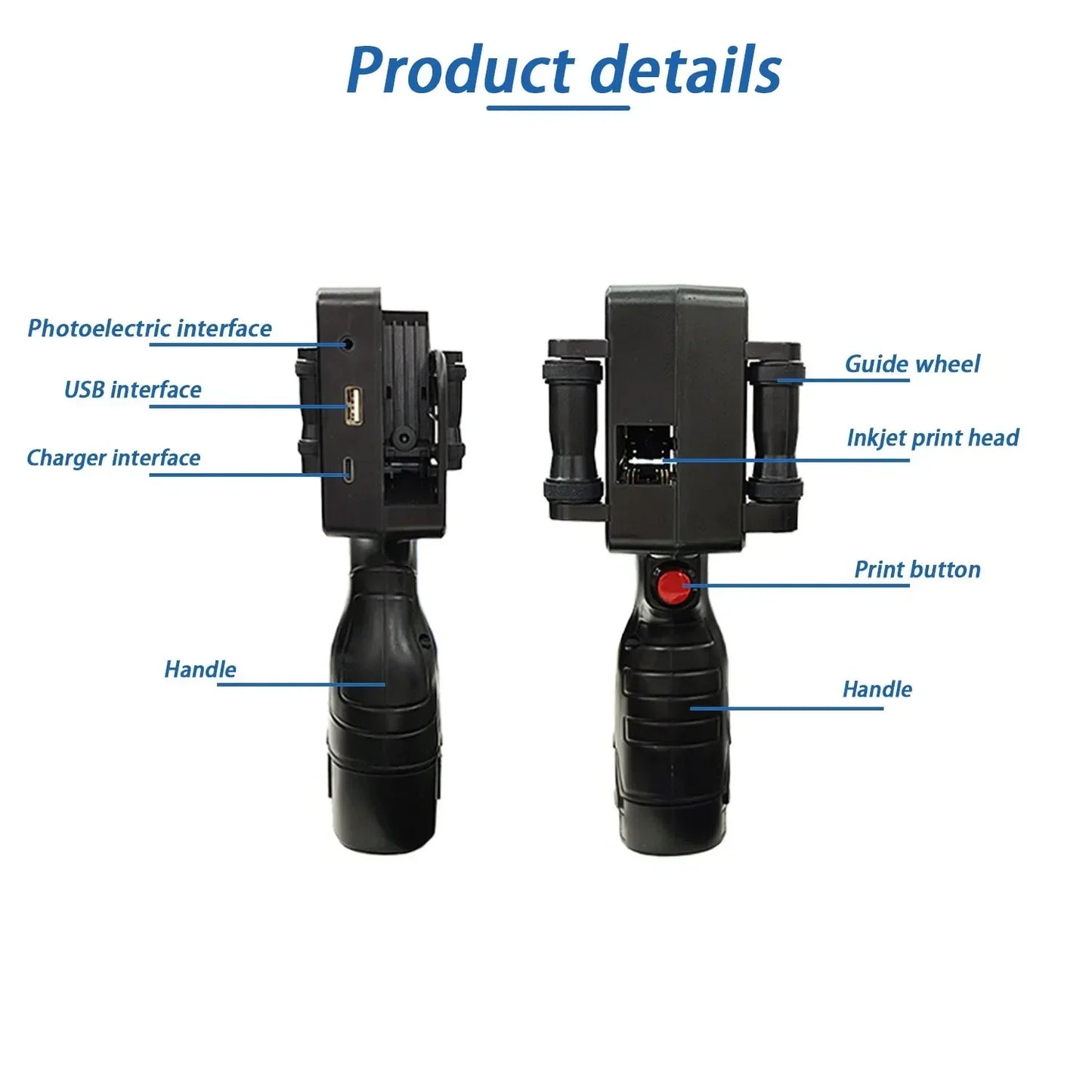 1755PLUS 12.7Mm Portable Printers Handheld Inkjet Printer Text QR Barcode Batch Number Logo Image Date Printing Machine