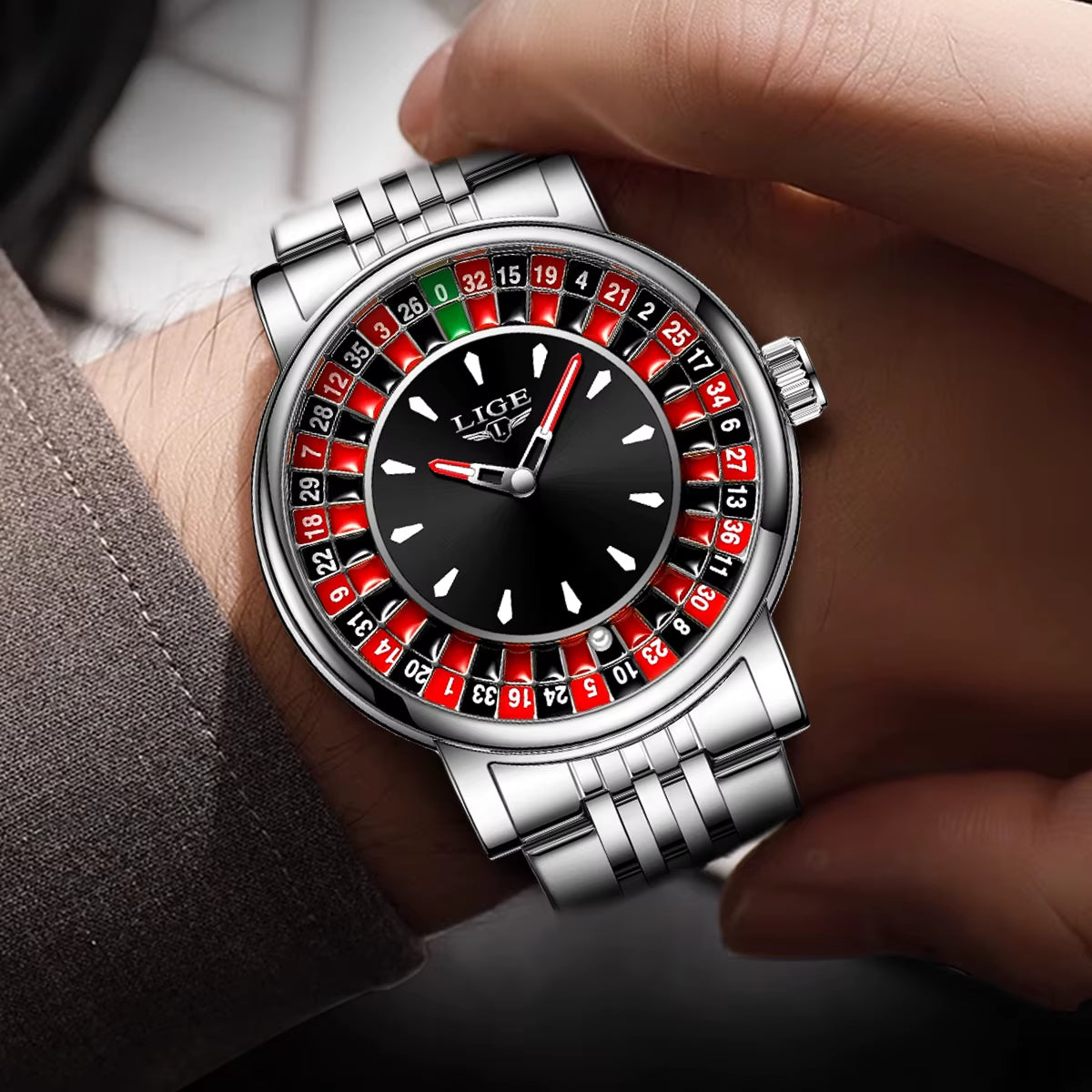 Fashion Men Watch Rotating  Roulette