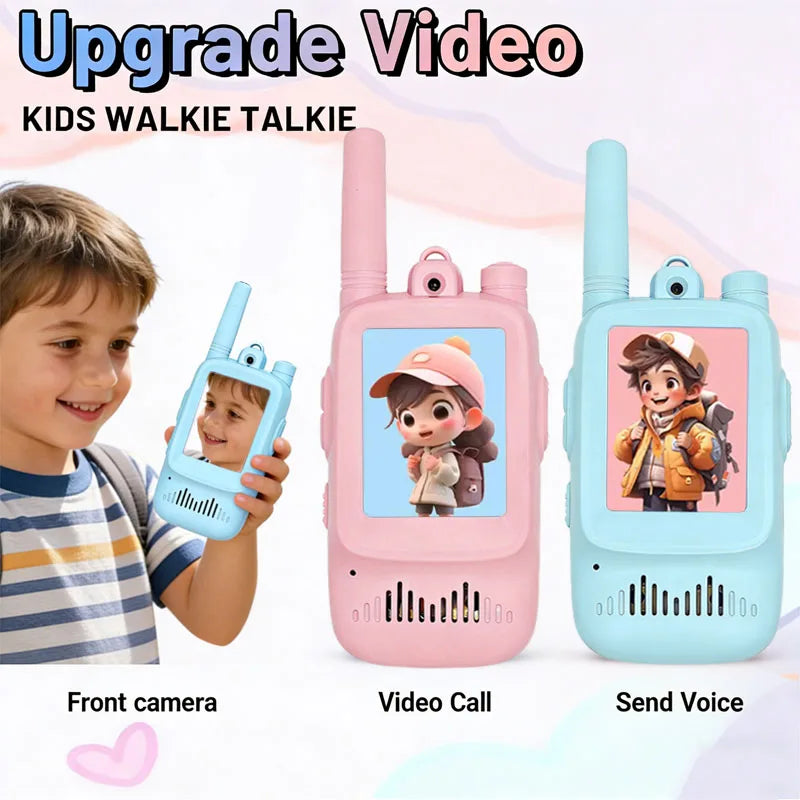 2Pcs Kids Video Walkie Talkie Rechargeable
